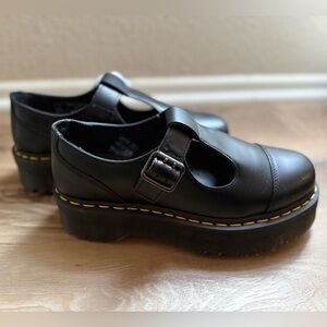 🕷️Dr. Martens🕷️Bethan Mary Jane Platform Black Polished Smooth Leather Boots